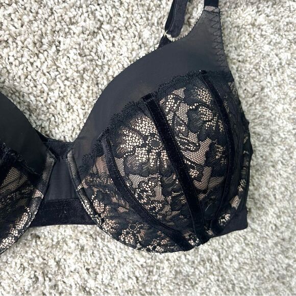 Adore Me Bra Women’s 40DD Black Floral Lace - Picture 2 of 7